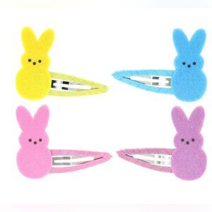 New Bundle of 2 Peeps Easter Colorful Bunny Hair Clips Hair Accessories